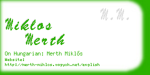 miklos merth business card